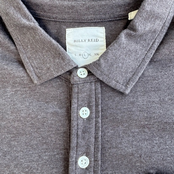 NWOT Billy Reid Men's Brown Long Sleeve Polo Shirt L - Picture 2 of 5
